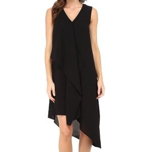 NWT RAMY BROOK Asymmetrical Cold Shoulder Elastic Waist Lined Dress Size Large